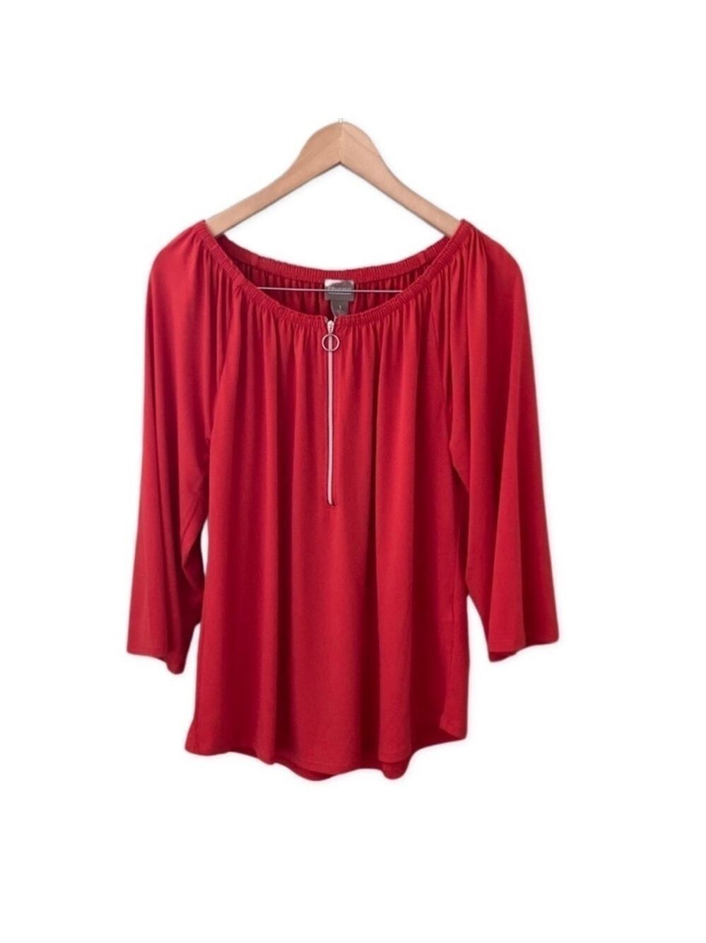 Chico's Danica Convertible Shoulder 3/4 Sleeve Blouse Top NWT Size 1 (8-M)